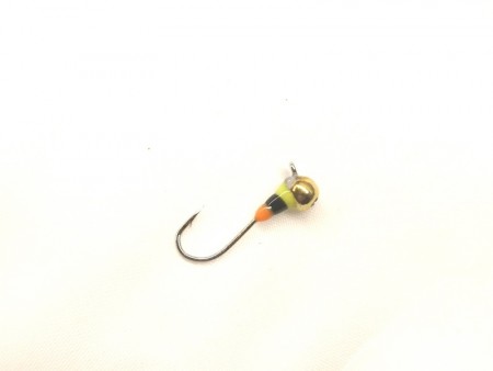 Lokkemeitekrok 4,7mm Gull Orange/sort/gul, Krok Nr. 8