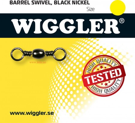 Wiggler Svivel Strl. 8, 10pk, Black Nickel, 21kg