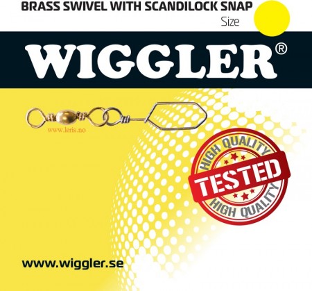 Wiggler Sluklås m/Svivel strl.6, 10pk, 27kg, Messing