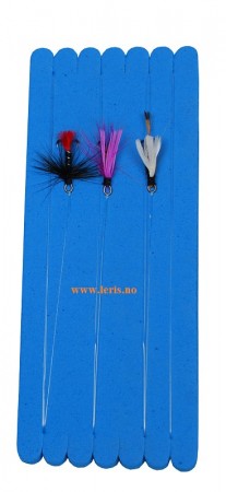 Fortom med tre dobbeltkrokede våtfluer