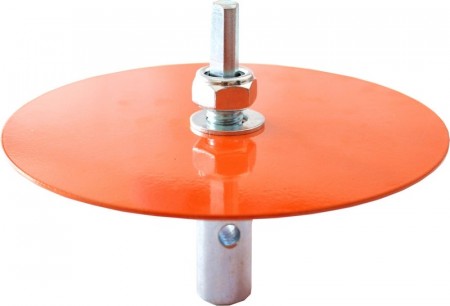 Adapter med 165mm plate og 18mm tapp + ekstra flens