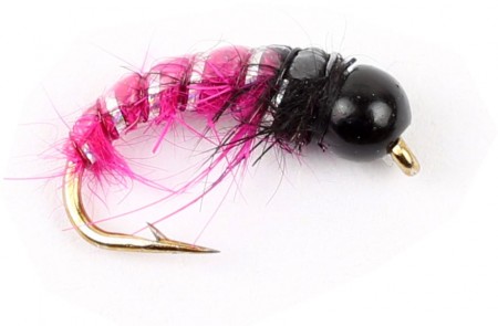 Tungsten Black Head Nymp Black Pink #14